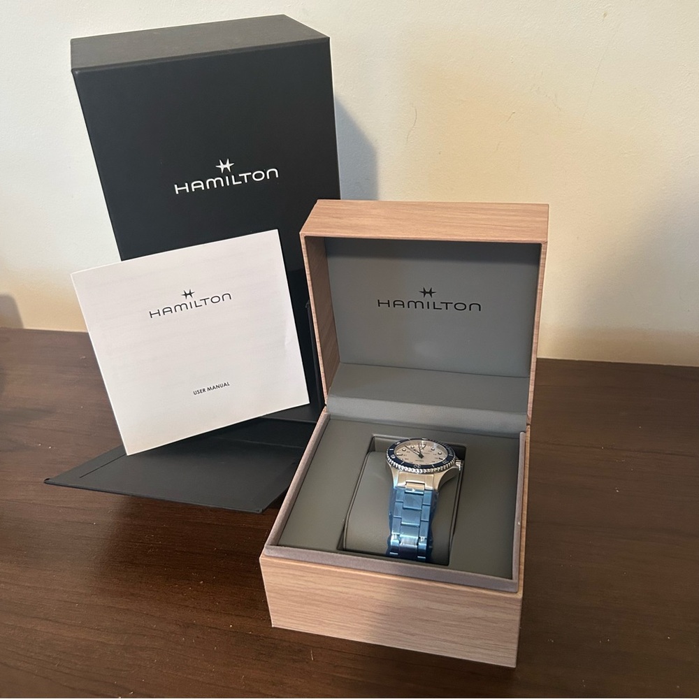 NWT Hamilton Men's Watch Blue Silver New